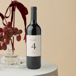 Neutral Taupe   Chic B&W Minimalist Wedding  Wine Label