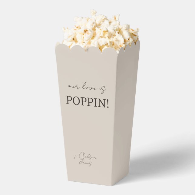 Neutral Taupe | Chic Couple Popcorn  Favour Box (Popped)