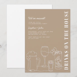 Neutral Taupe Housewarming Party Invitation