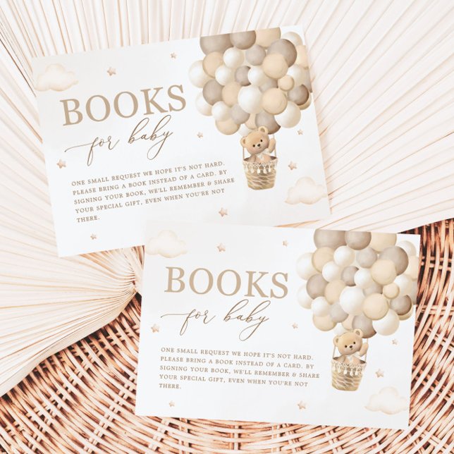 Neutral Teddy Bear Baby Shower Book Request Enclosure Card (Creator Uploaded)