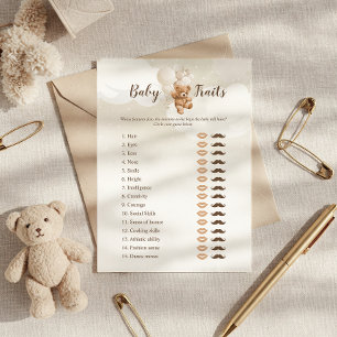 Neutral Teddy Bear Baby Traits Game Card