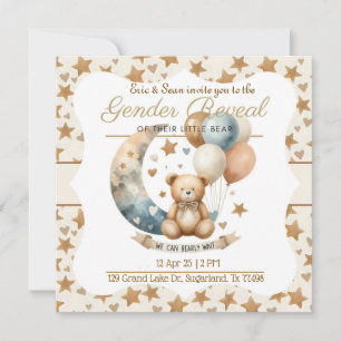 Neutral Teddy Gender Reveal - Invitation