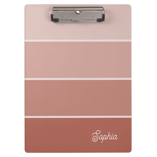 Neutral Terracotta | Ombre Stripes with Script Clipboard (Front)