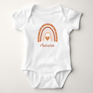 Neutral Terracotta Peach boho rainbow custom  Baby Bodysuit