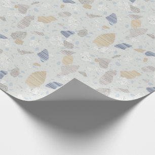 Neutral Terrazzo Tile Print Wrapping Paper