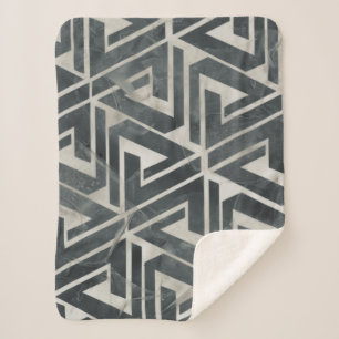 Neutral Tile Collection - Geometric Sherpa Blanket