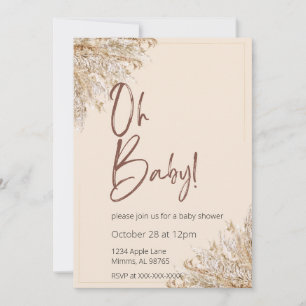 Neutral Tone Boho Gender Reveal Invitation