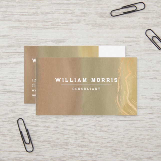 Neutral Tone Minimalist QR Code Professional Business Card (Front/Back In Situ)