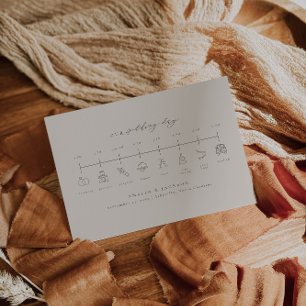 Neutral Tone Wedding Timeline Order Or Events Enclosure Card
