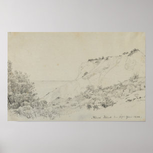 Neutral Toned Landscape Art Print Drawing