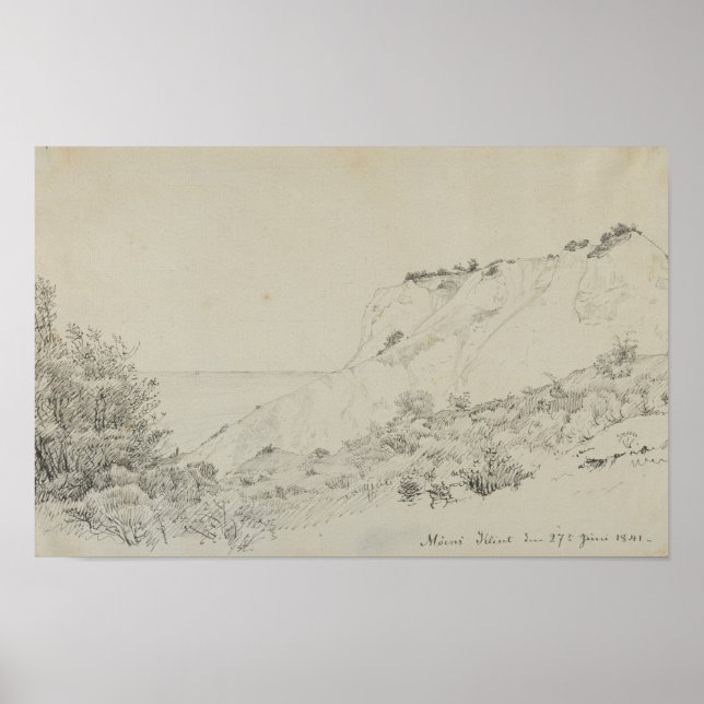 Neutral Toned Landscape Art Print Drawing (Front)