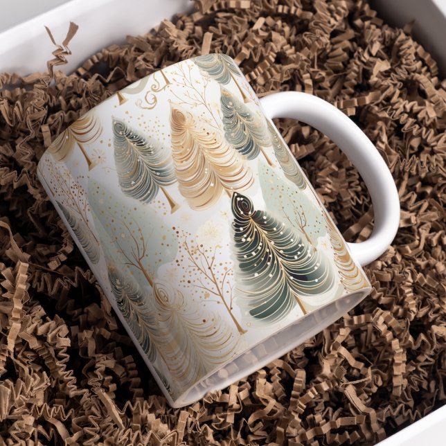 Neutral Tones Captivating Christmas Magic  Mug (Neutral tones, fall and autumn trees for the holiday season coffee mug.)