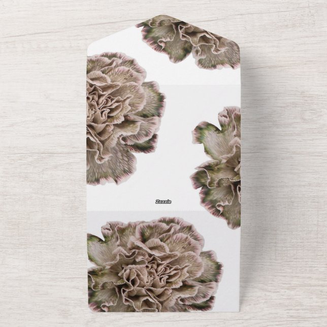 Neutral Tones Floral All in One Wedding Invite (Outside)