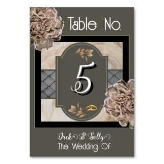 Neutral Tones Floral Table Card