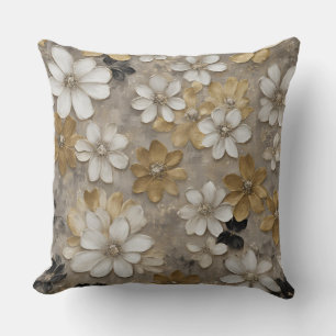 Neutral Tones Rustic Floral Cushion