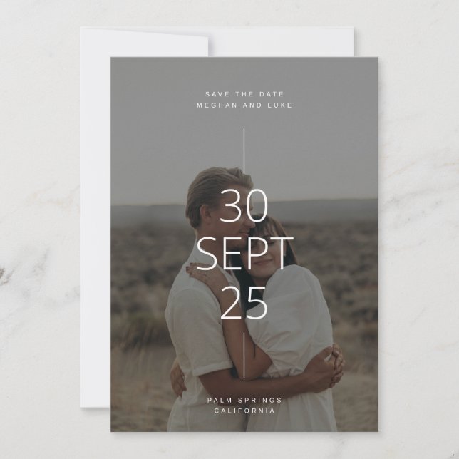 Neutral Tones Save the Date Card (Front)