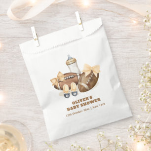 Neutral Touchdown Football Boy Baby Shower Favour Bags