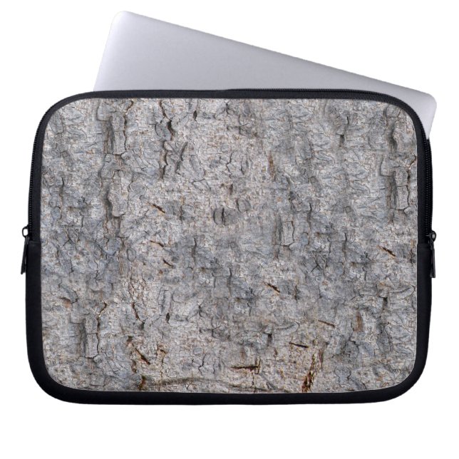 Neutral Tropical Tree Bark Photo Laptop Sleeve (Front)