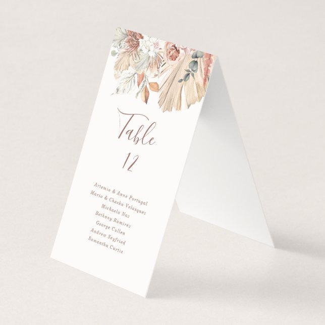 Neutral Tropical Watercolor Palm Floral Wedding (Front)