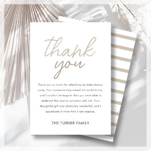Neutral Twin Baby Shower Thank You Card