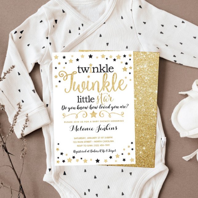 Neutral Twinkle Little Star Baby Shower Invitation (Creator Uploaded)