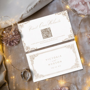 Neutral Vintage Elegant QR code Website Card