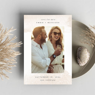 Neutral Wash Vertical Photo Save The Date