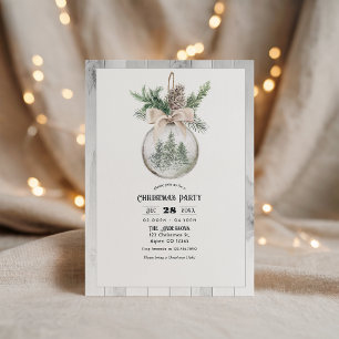 Neutral Watercolor Boho Christmas Party Invitation