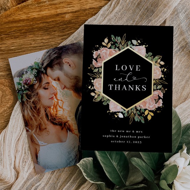 Neutral Watercolor Floral | Love and Thanks Gold (Creator Uploaded)