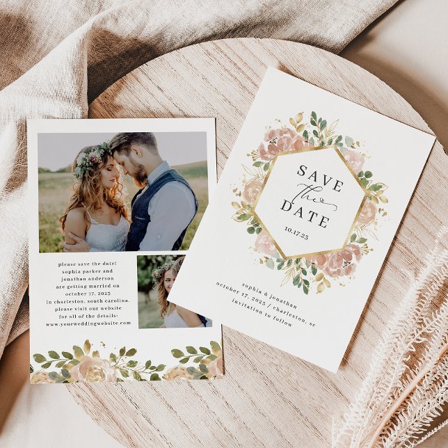 Neutral Watercolor Floral | Save the Date (Creator Uploaded)