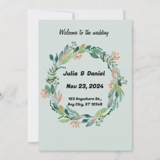 Neutral Watercolor Floral Wedding Invitation
