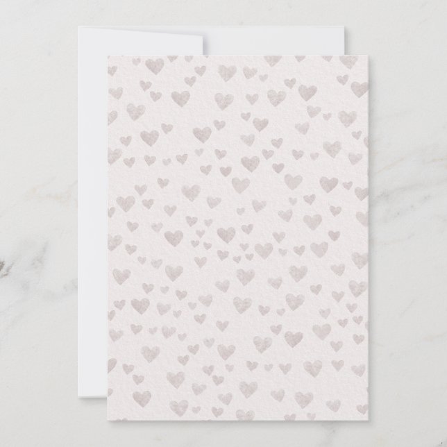 Neutral Watercolor Heart Pattern Invitation (Front)