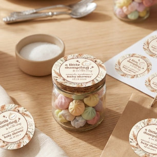 Neutral Watercolor Little Dumpling Bao Baby Shower Classic Round Sticker