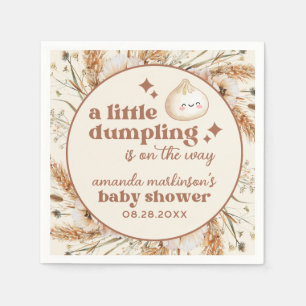 Neutral Watercolor Little Dumpling Bao Baby Shower Napkin