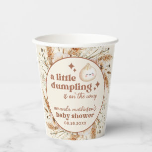 Neutral Watercolor Little Dumpling Bao Baby Shower Paper Cups