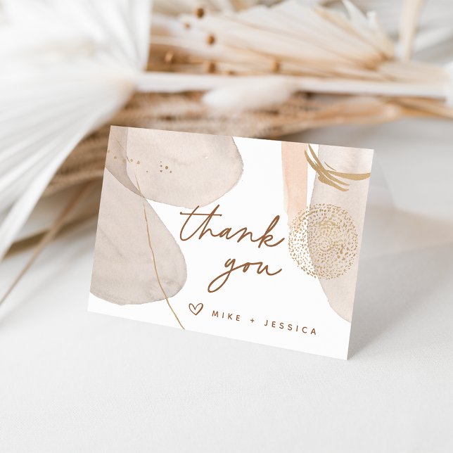 Neutral Watercolor Shapes Personalised Thank You Card (Creator Uploaded)