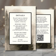 Neutral Watercolor Wedding Detail Template QR Code