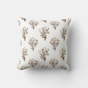Neutral Watercolor Wildflower Cushion