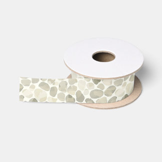 Neutral Watercolour paint-style Pebble Patterned Satin Ribbon