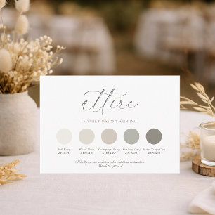 Neutral Wedding Attire Color Palette Card 