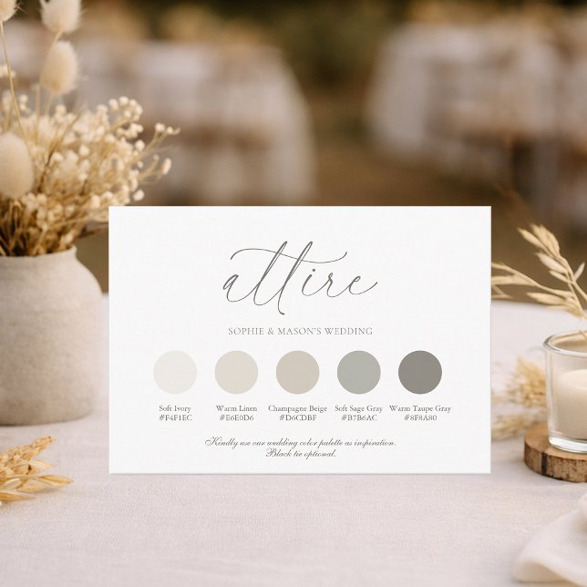 Neutral Wedding Attire Color Palette Card  (Creator Uploaded)