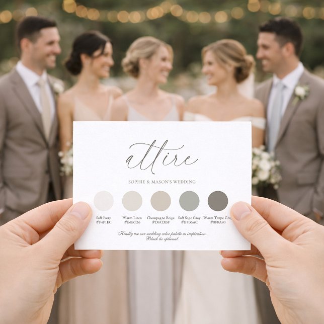 Neutral Wedding Attire Color Palette Card  (Creator Uploaded)