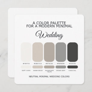 Neutral Wedding Color Palette Card