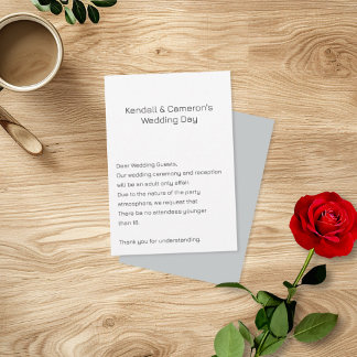 Neutral Wedding No Kids Enclosure Small Cards