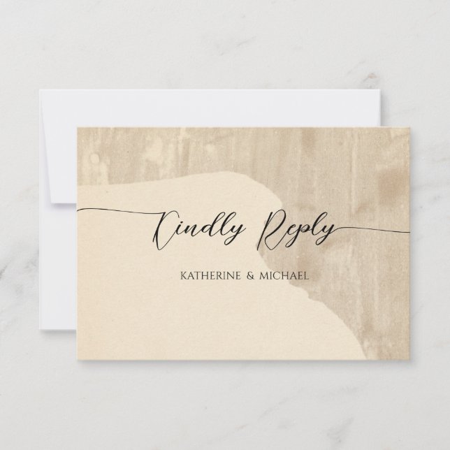 Neutral wedding RSVP card (Front)