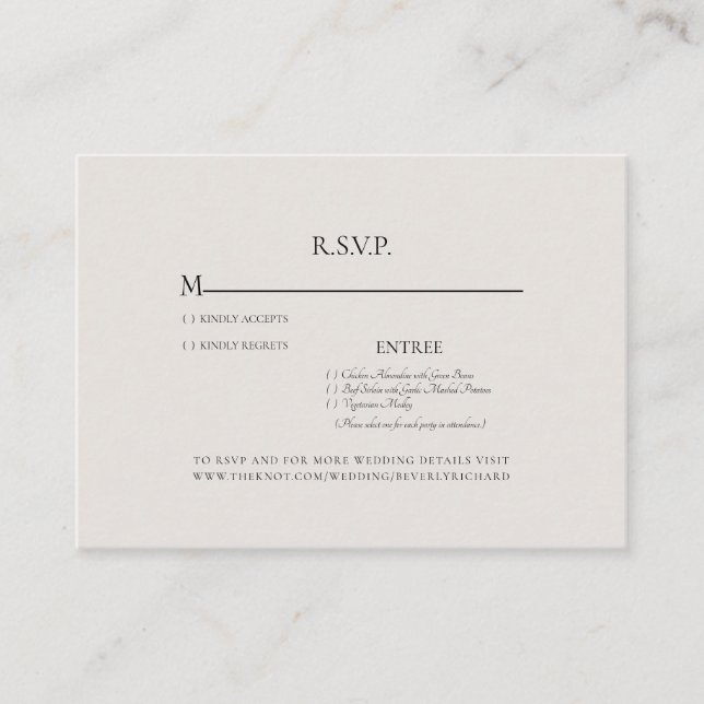 Neutral Wedding RSVP Enclosure (Front)