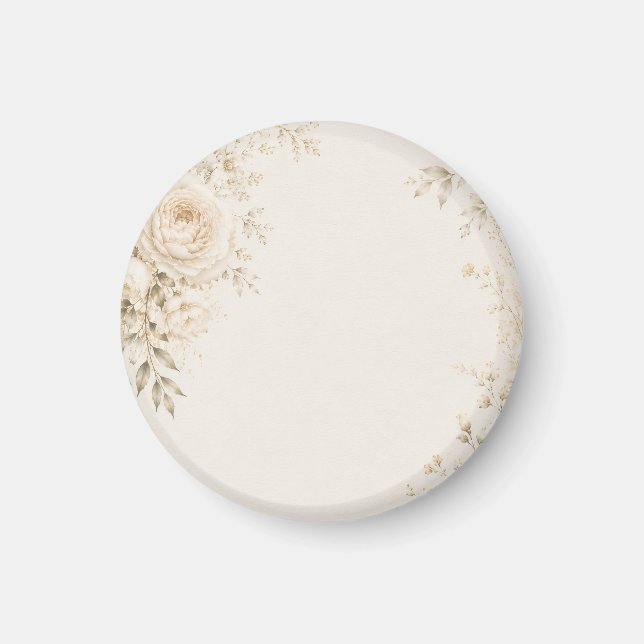 Neutral Wedding with Refined Florals Magnet (Front)