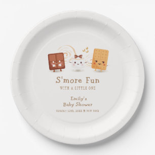 Neutral Whimsical S'more Fun Baby Shower  Paper Plate