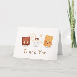Neutral Whimsical S'more Fun Baby Shower Thank You Card