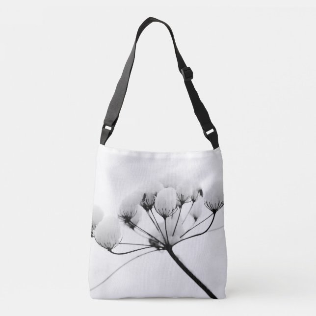 Neutral White Snow Bullets Florals By Ava Crossbody Bag (Back)